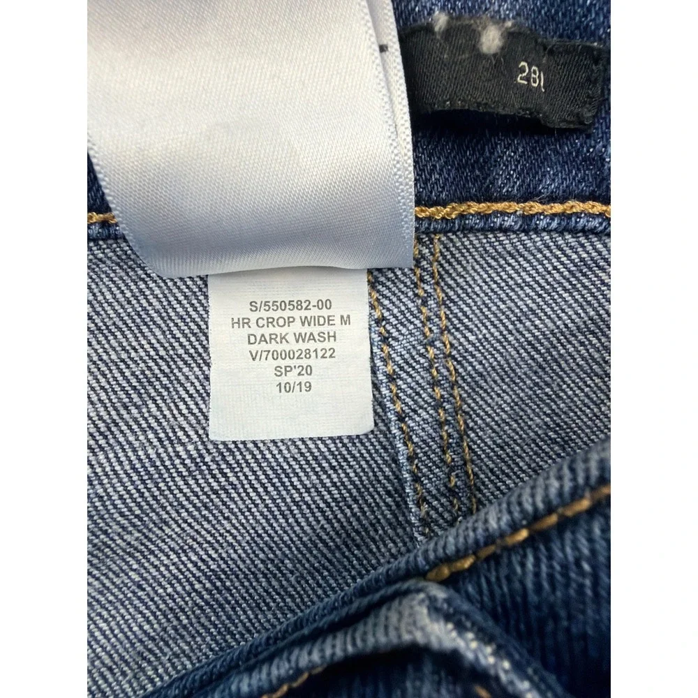 Banana Republic High Rise Wide Leg Crop Sailor Jeans Dark Wash Blue 28L